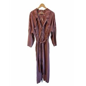 FREE PEOPLE Jumpsuit One Piece With Pockets Size Large Striped Button Front Belt